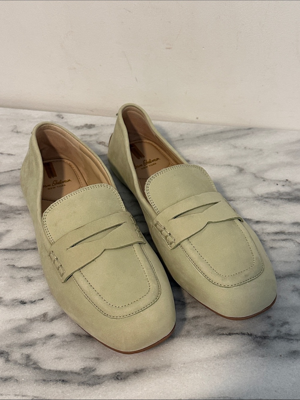 Sam Edelman Pistachio Leather Slip-On Loafers women’s sz 10M